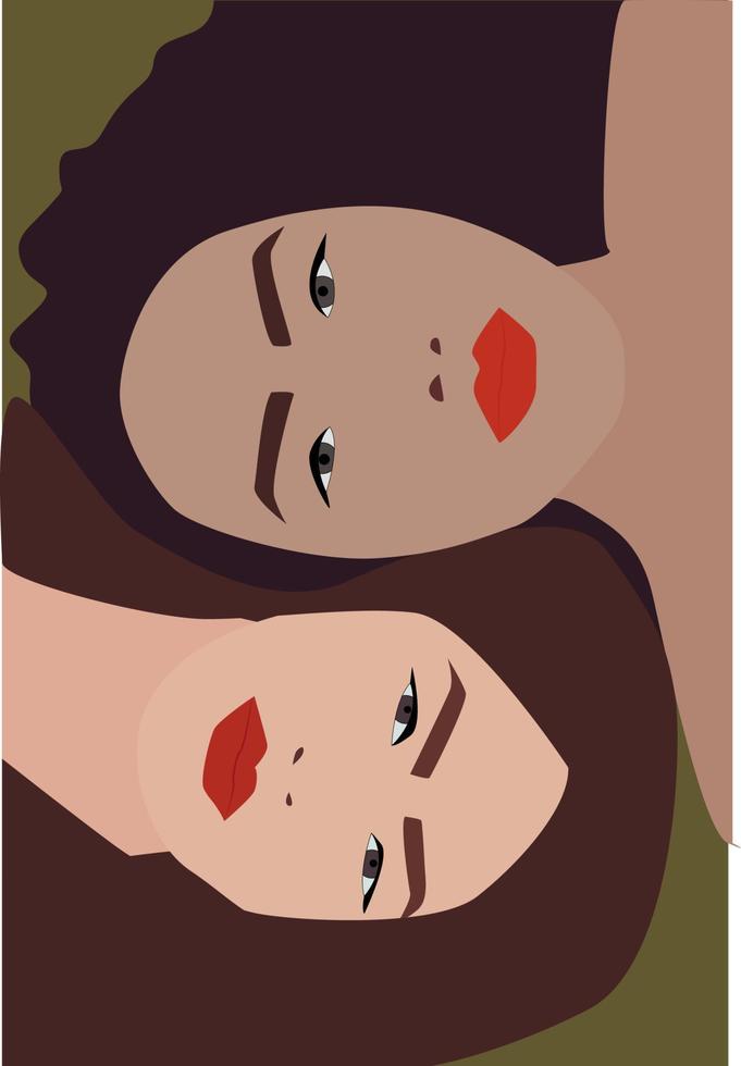 twee meisjes, illustratie, vector Aan wit achtergrond.