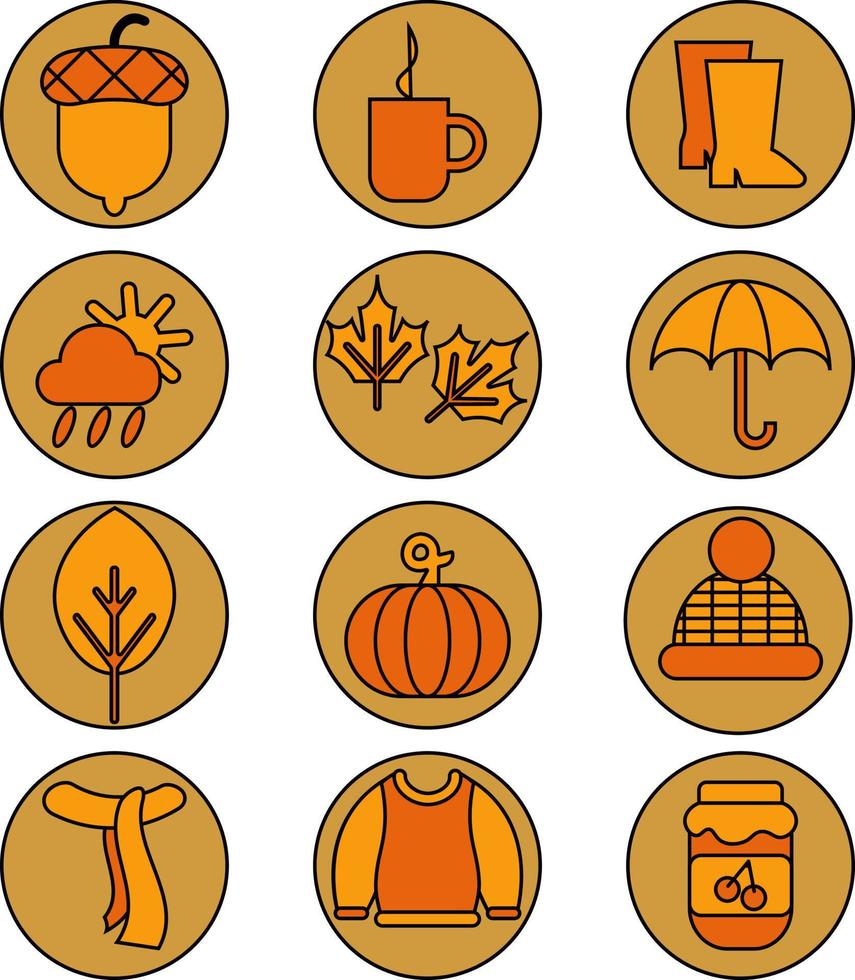 bruin herfst, illustratie, vector, Aan een wit achtergrond. vector