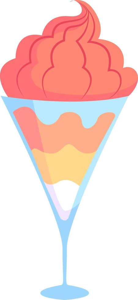 fruit ijs room, illustratie, vector Aan wit achtergrond.