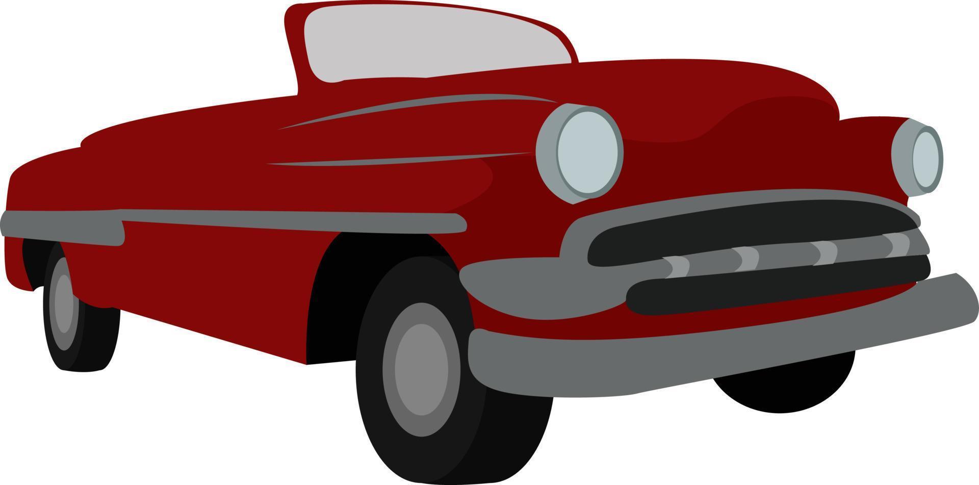 rood retro auto, illustratie, vector Aan wit achtergrond