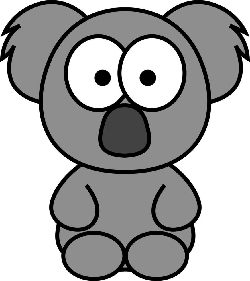 grijs koala, illustratie, Aan een wit achtergrond. vector