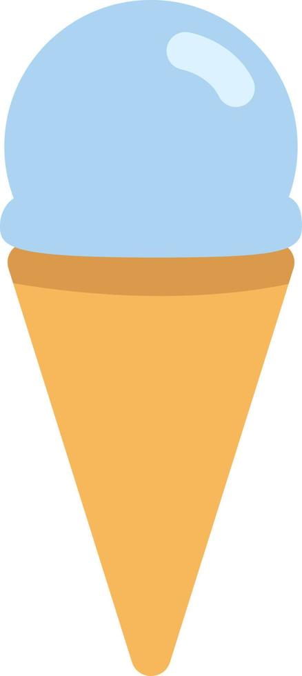 een lepel van blauw ijs room, icoon illustratie, vector Aan wit achtergrond
