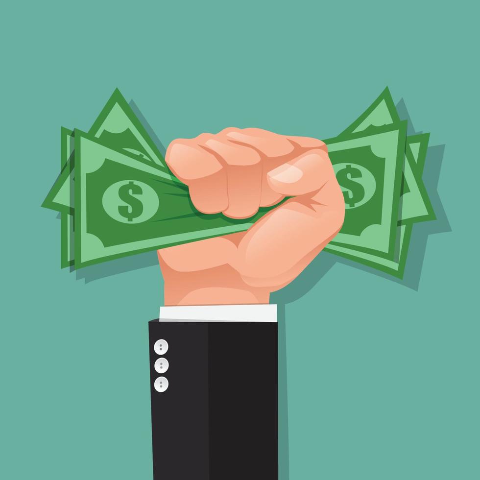 geld in hand- - vector illustratie