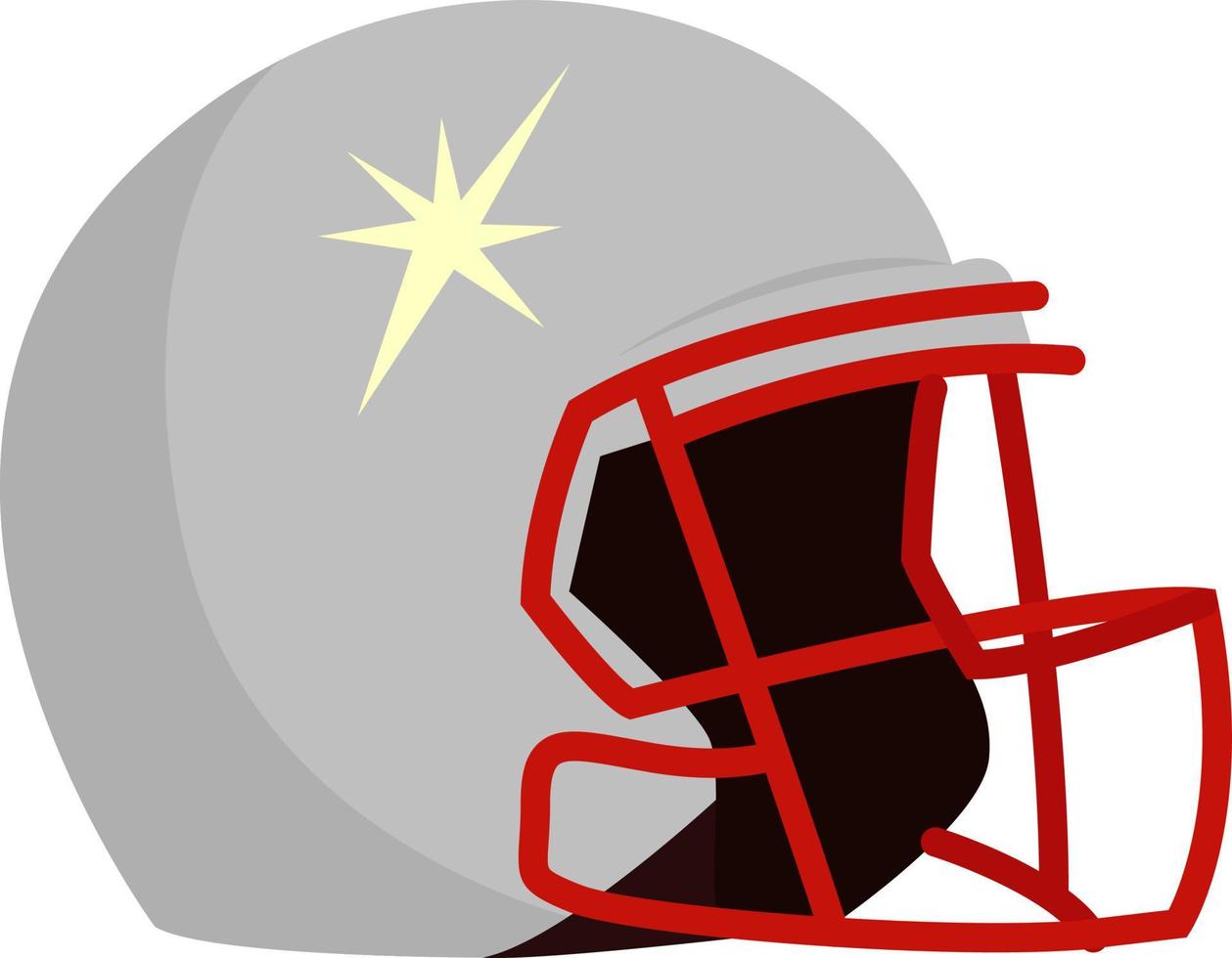 Amerikaans voetbal helm, illustratie, vector Aan wit achtergrond.