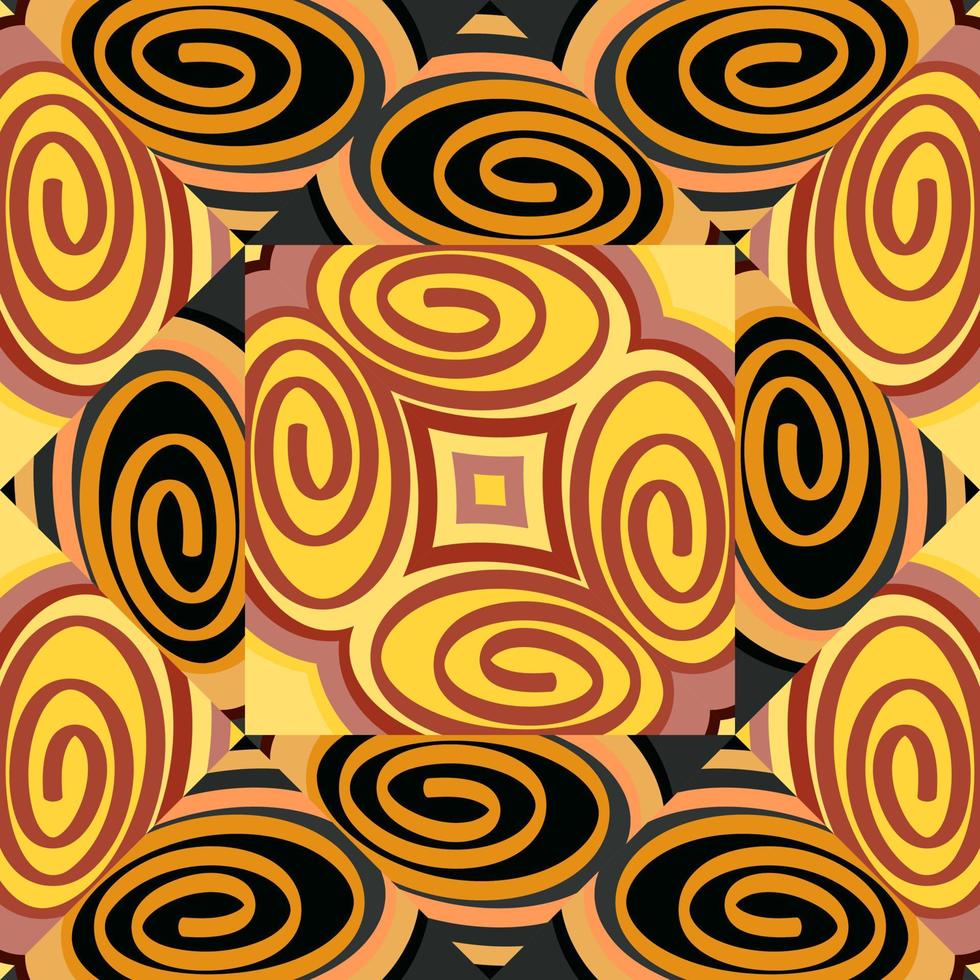 naadloos patroon in de spiralen van een mozaïek- in retro stijl. decoratief abstract cirkel wijnoogst ornament vector