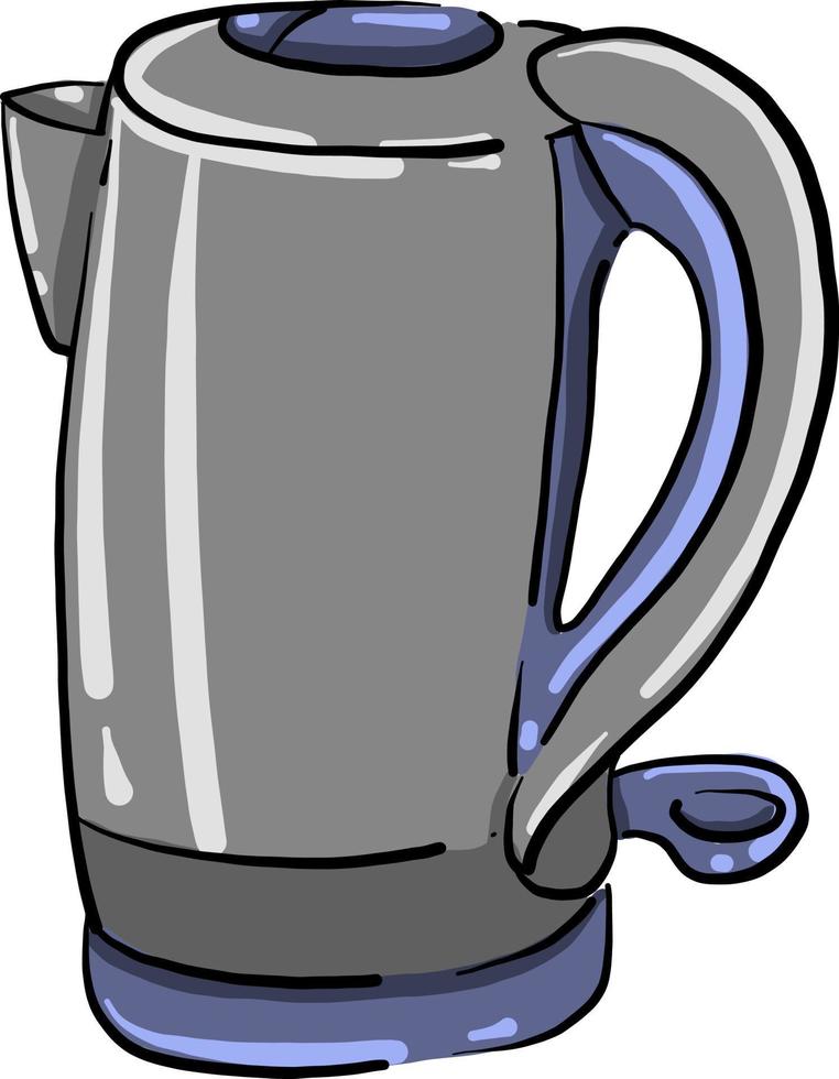 grijs theepot, illustratie, vector Aan wit achtergrond