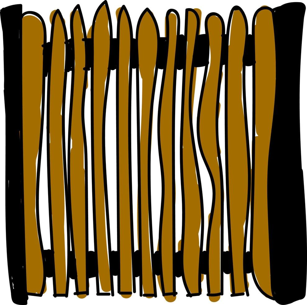 houten poort, illustratie, vector Aan wit achtergrond.