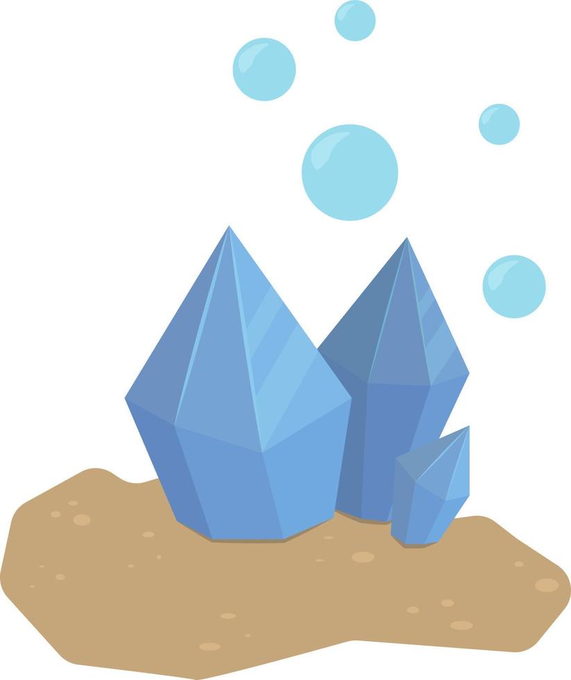blauw Kristallen, illustratie, vector Aan een wit achtergrond.