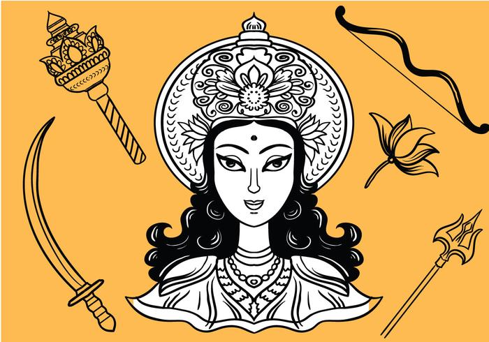 Gratis Durga-vectoren vector