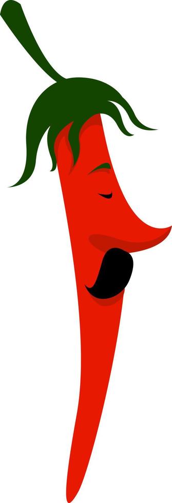 heet rood peper, illustratie, vector Aan wit achtergrond.