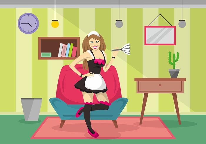 Mooi Frans Maid Vector Ontwerp