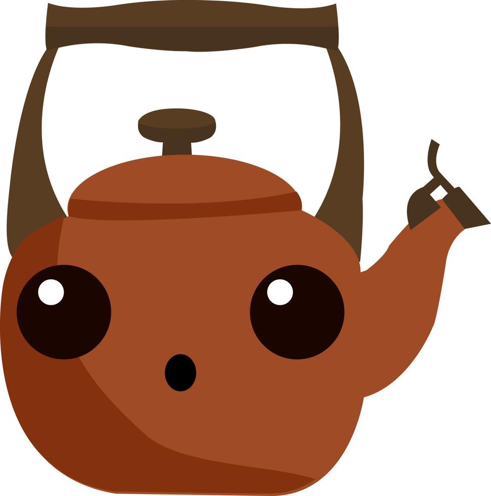 bruin thee pot, illustratie, vector Aan wit achtergrond