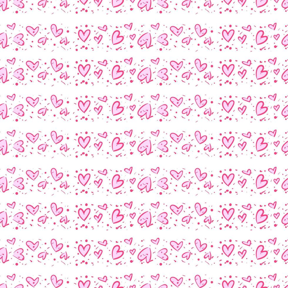 roze harten behang, illustratie, vector Aan wit achtergrond.