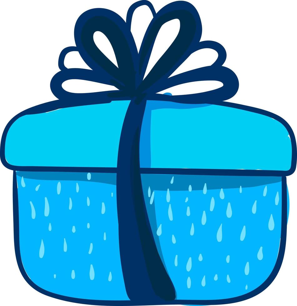 blauw geschenk doos, illustratie, vector Aan wit achtergrond