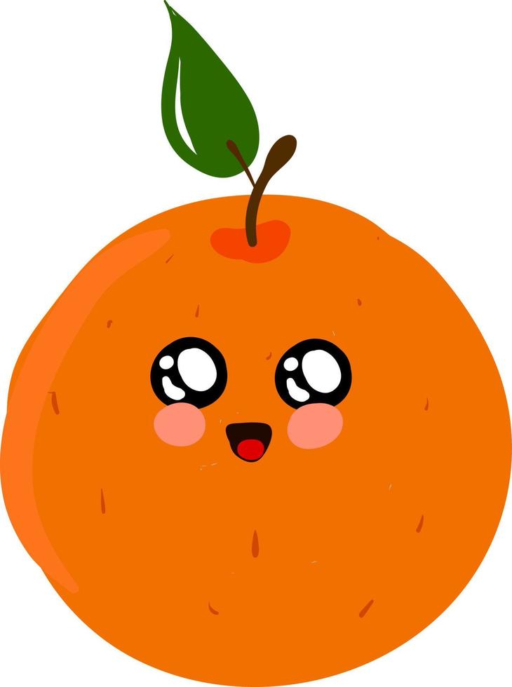 schattig oranje, illustratie, vector Aan wit achtergrond.