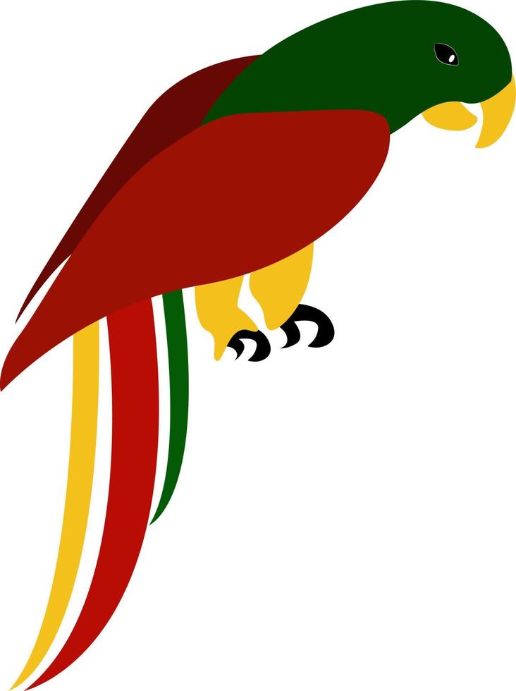papegaai, illustratie, vector Aan wit achtergrond.