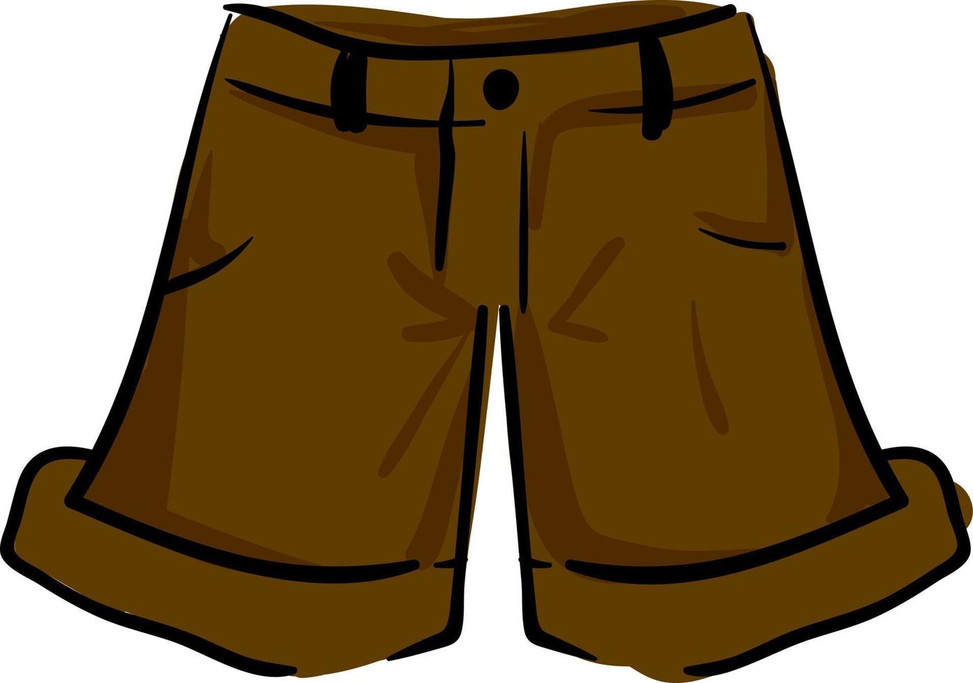 bruin Mens korte broek, illustratie, vector Aan wit achtergrond.