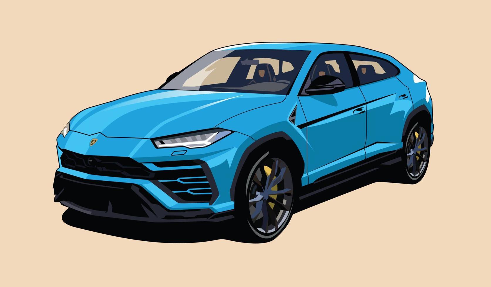 luxe lamborghini urus suv auto illustratie vector ontwerp