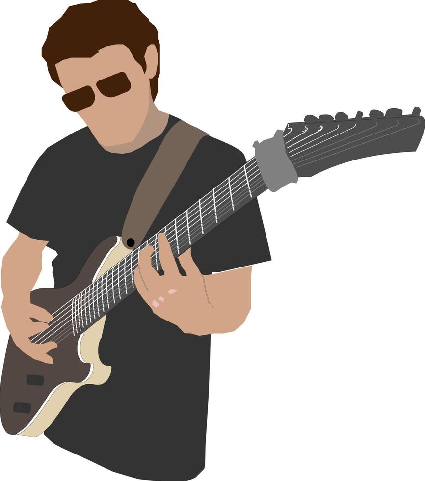 bas gitaar speler vector