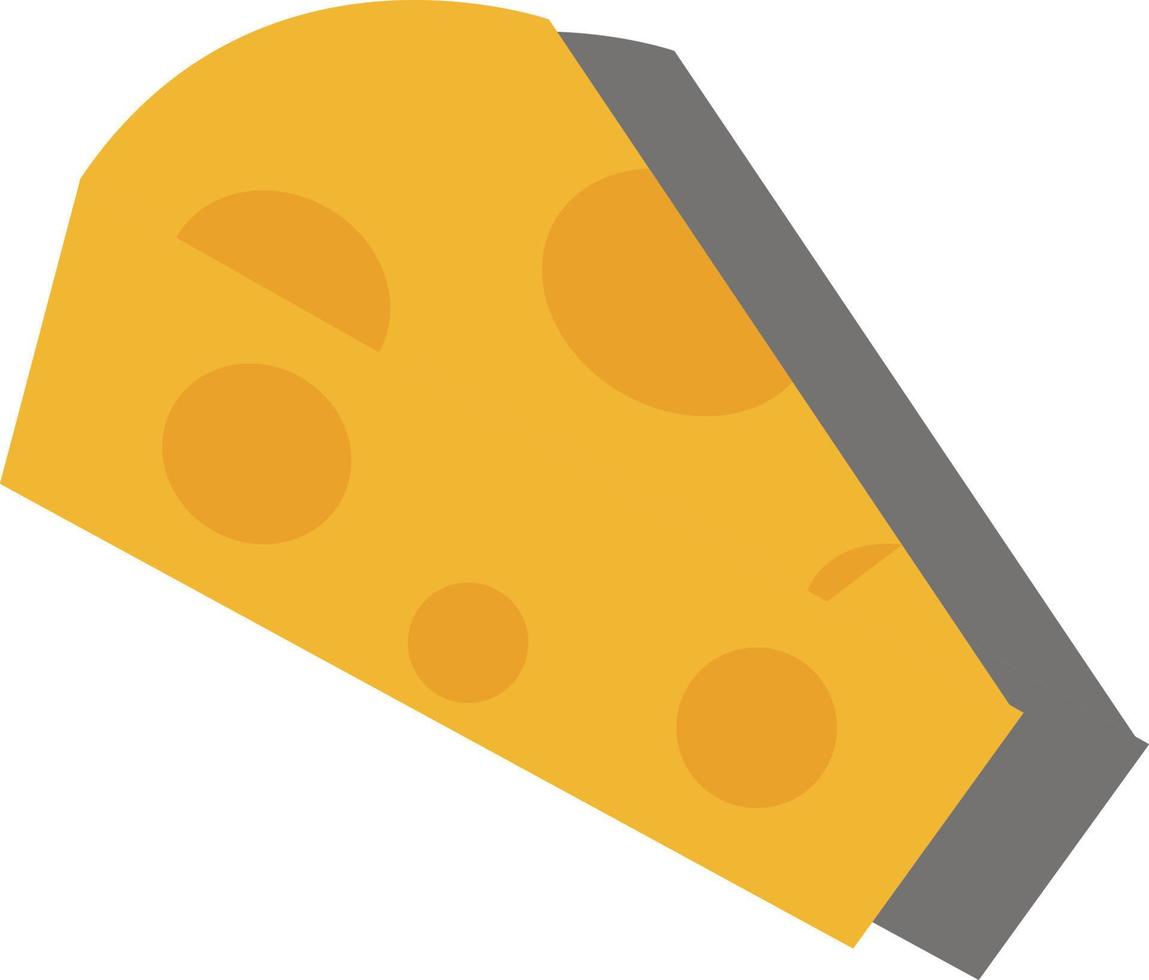 geel kaas, illustratie, vector Aan een wit achtergrond.