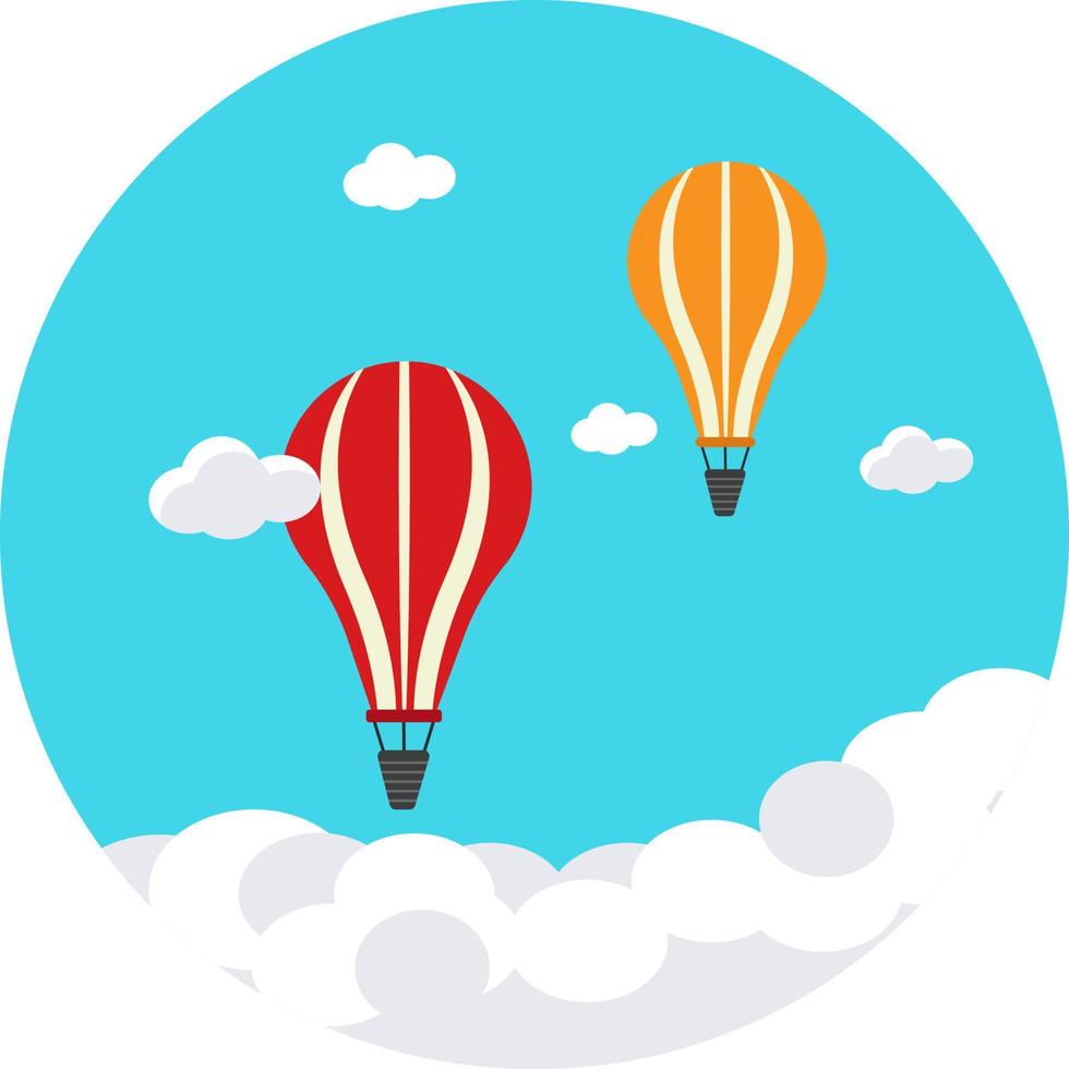 heet lucht ballon,illustratie, vector Aan wit achtergrond.