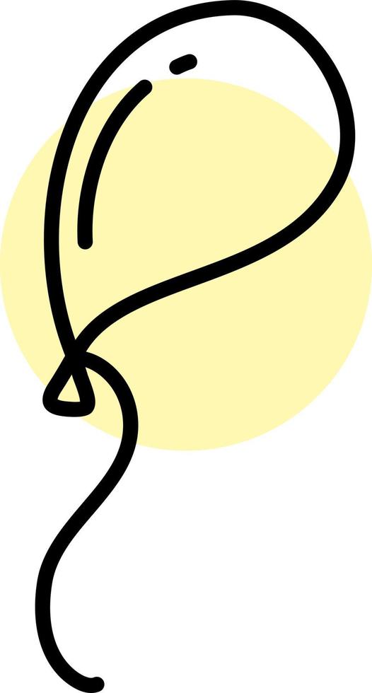 geel latex ballon, illustratie, Aan een wit achtergrond. vector
