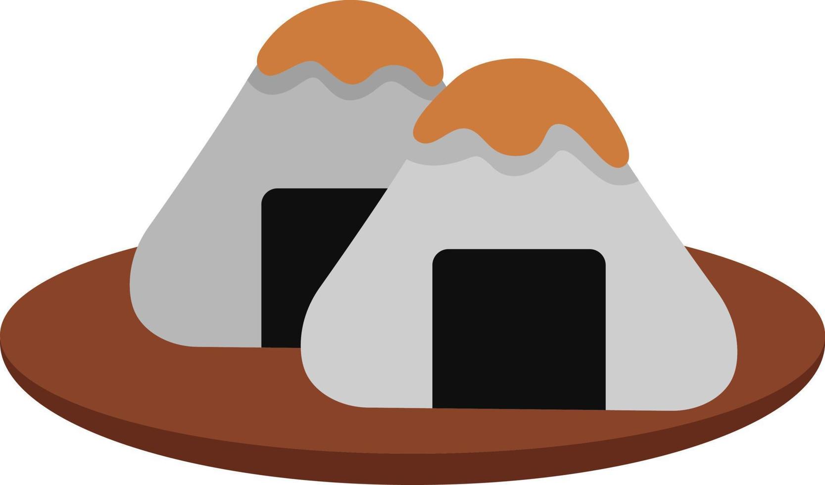 Aziatisch onigiri, illustratie, vector Aan een wit achtergrond