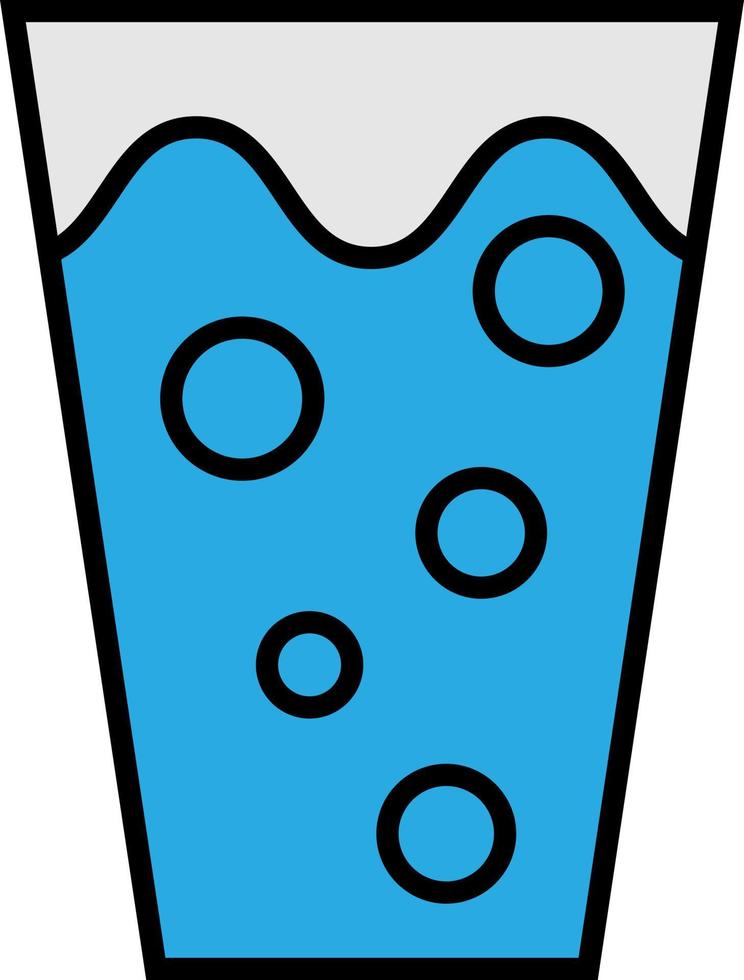 glas water, illustratie, vector op een witte achtergrond.