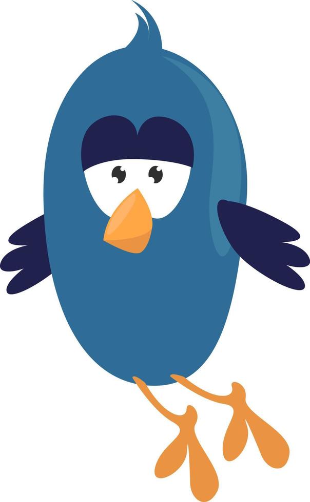 blauw vogel, illustratie, vector Aan een wit achtergrond.