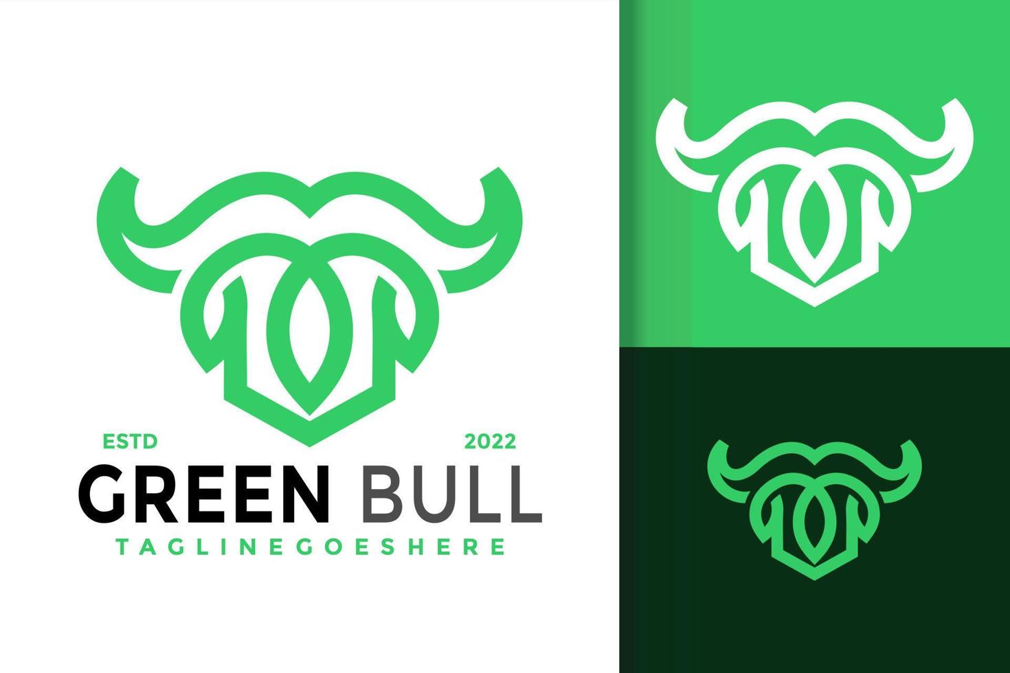 groen stier logo ontwerp, merk identiteit logos vector, modern logo, logo ontwerpen vector illustratie sjabloon
