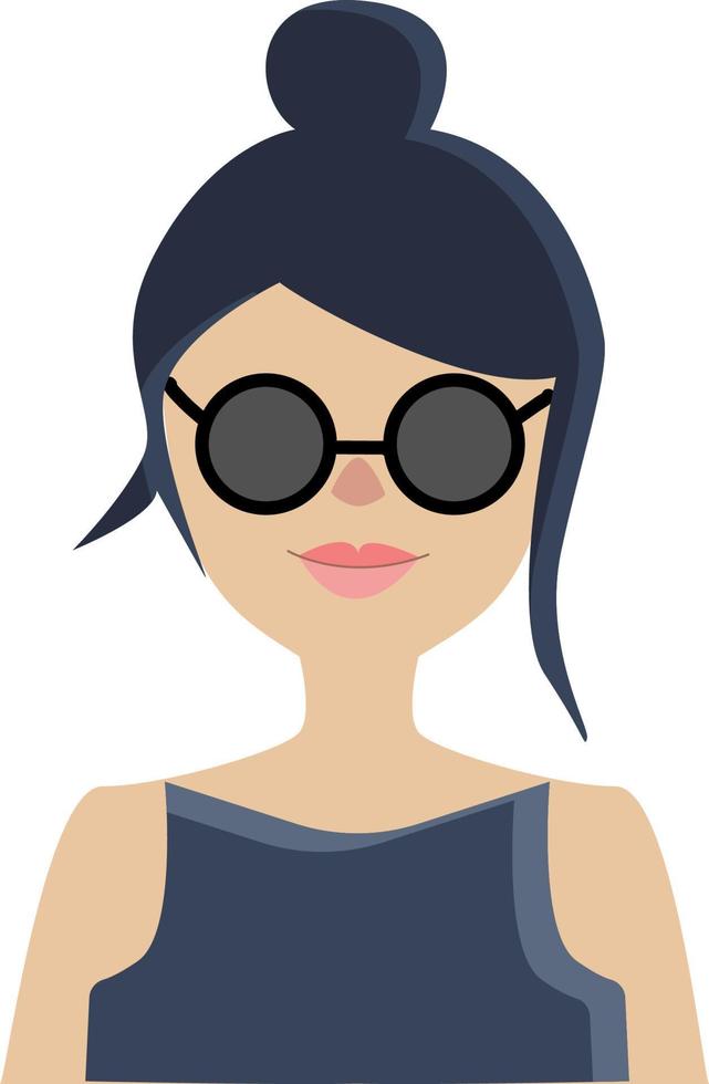 een meisje met zon bril, vector of kleur illustratie.