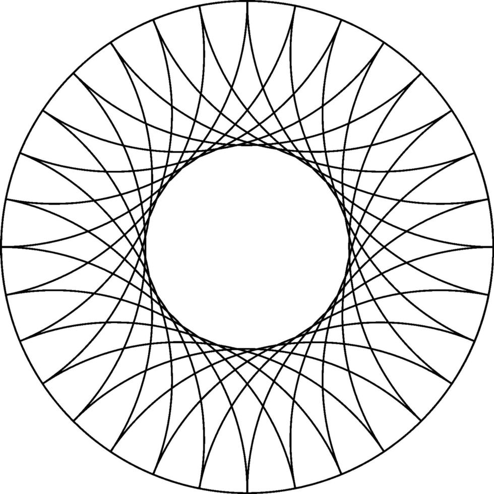 boog binnen een cirkel, wijnoogst illustratie. vector
