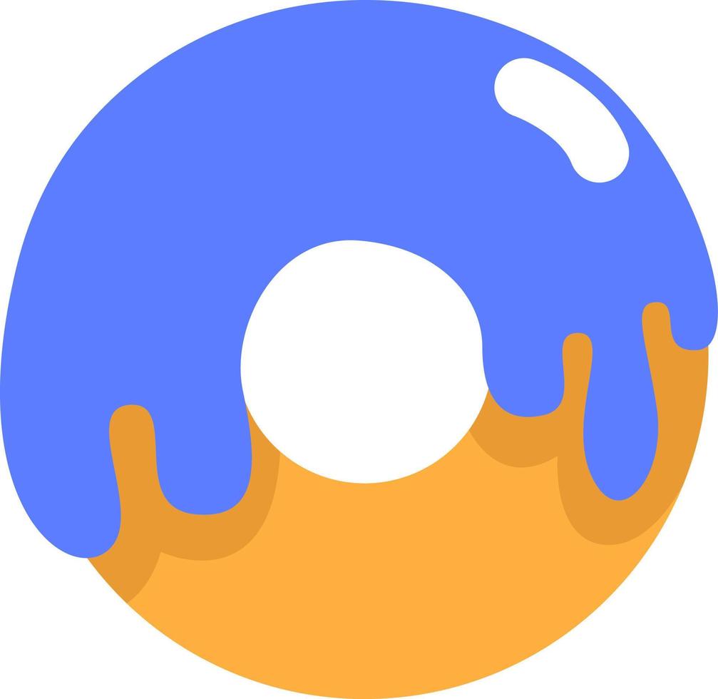 blauw geglazuurd donut, illustratie, vector, Aan een wit achtergrond. vector