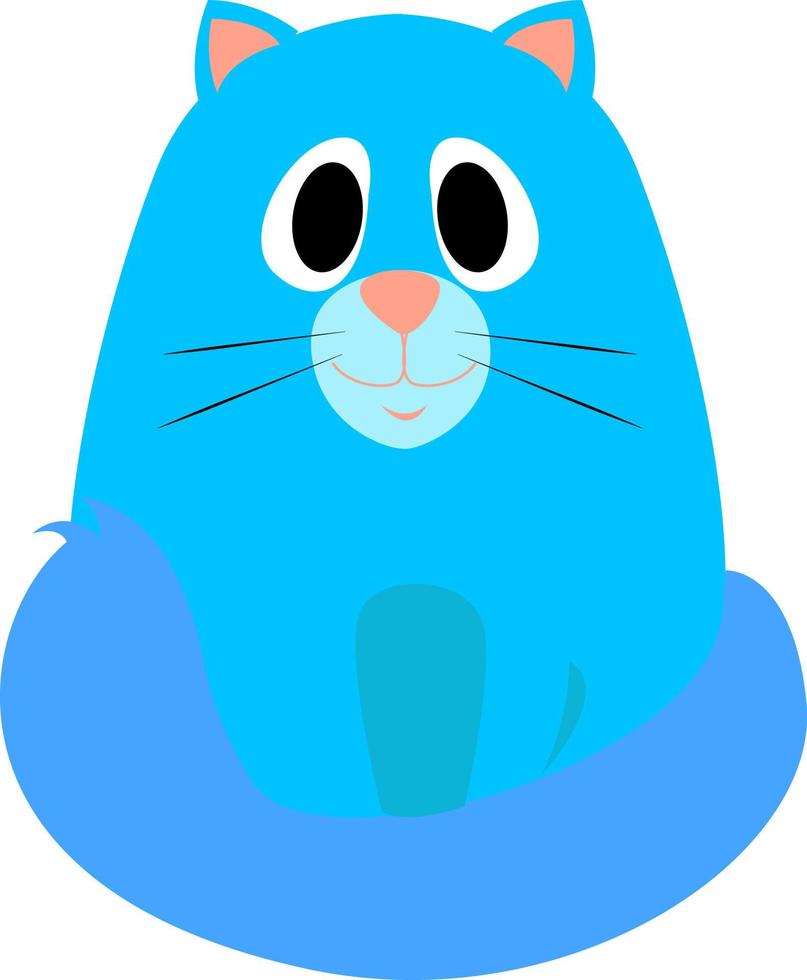 blauw kat, illustratie, vector Aan wit achtergrond.