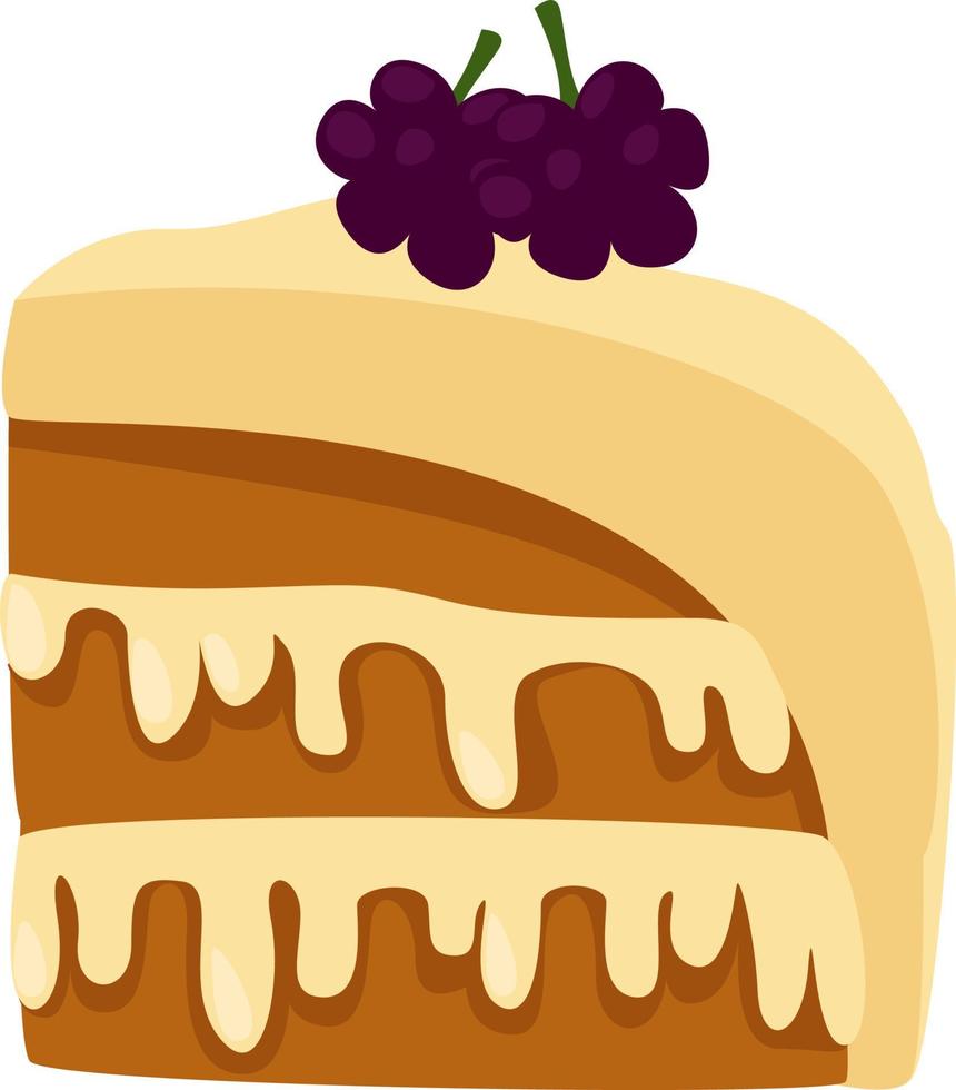 melkachtig taart, illustratie, vector Aan een wit achtergrond.