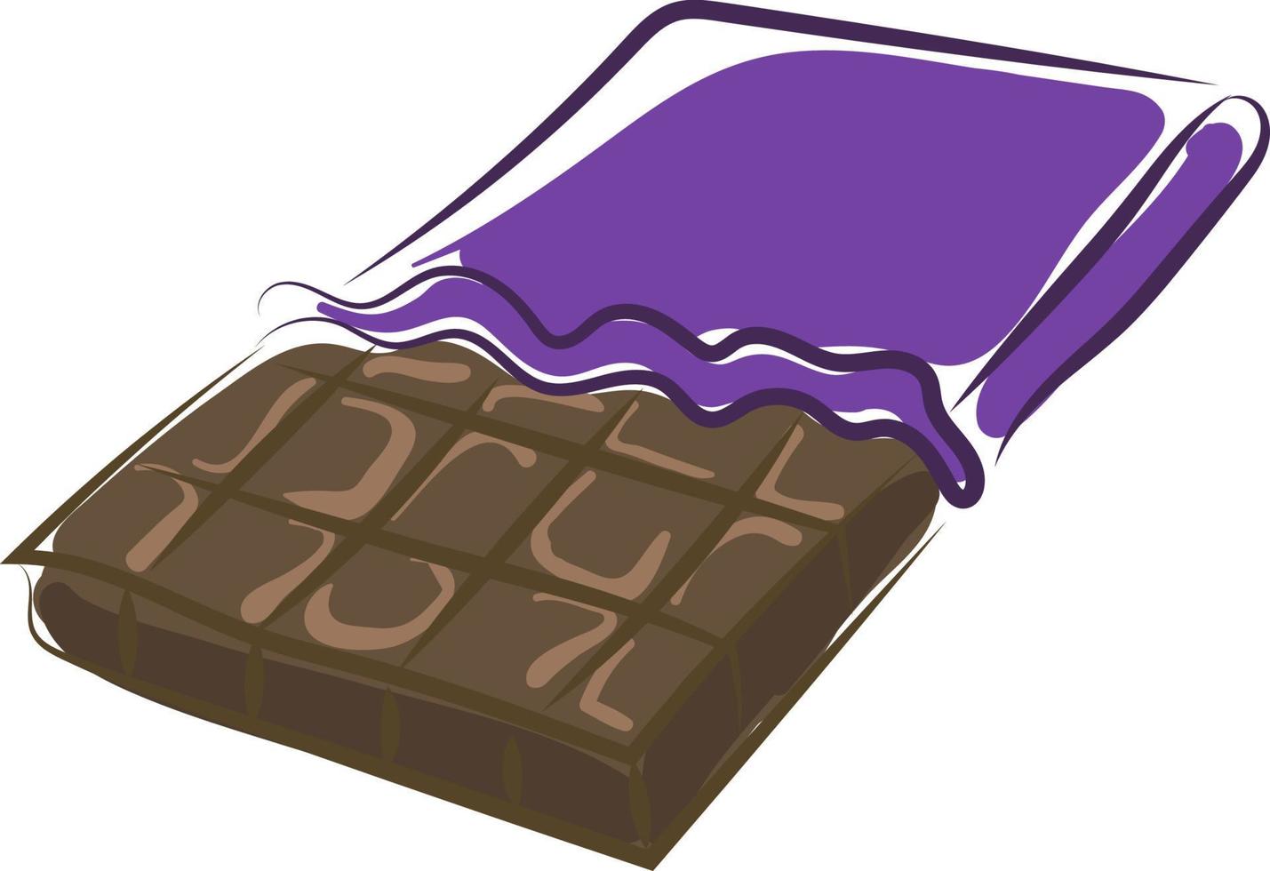 chocola bar, illustratie, vector Aan wit achtergrond.