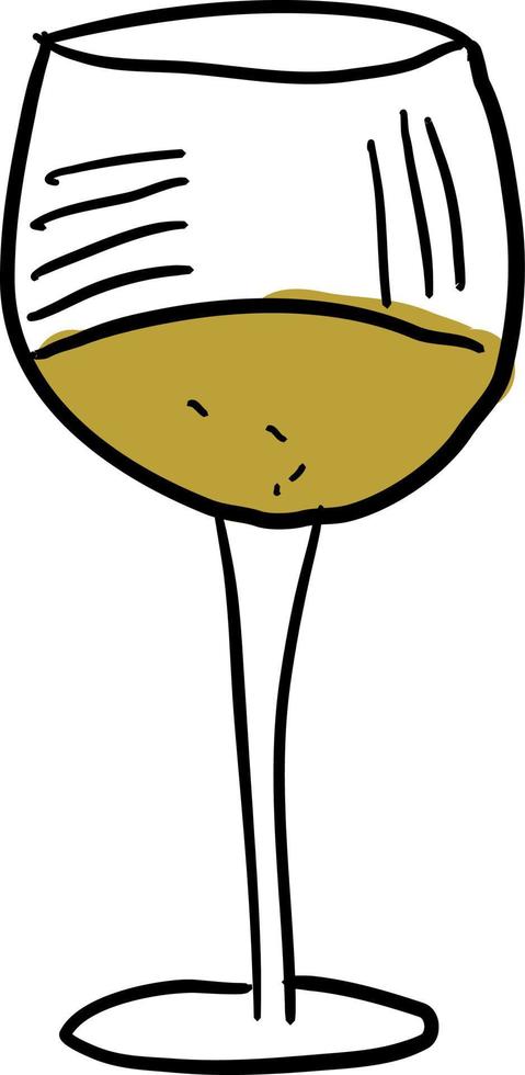 wit wijn, illustratie, vector Aan wit achtergrond.