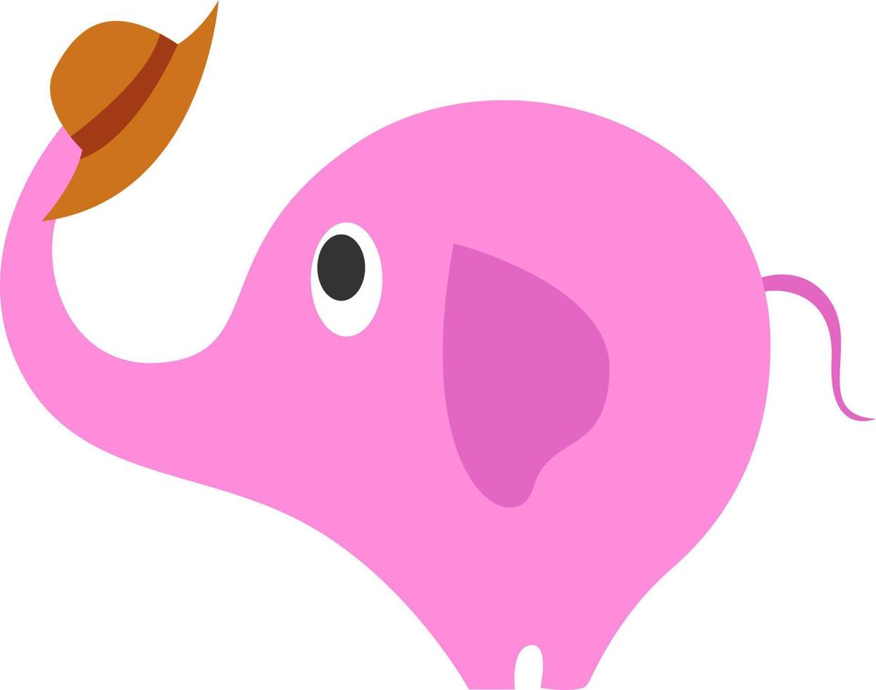 roze olifant, illustratie, vector Aan wit achtergrond.