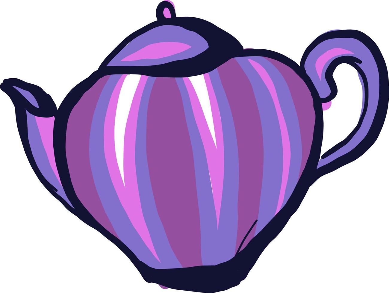 Purper thee pot, illustratie, vector Aan wit achtergrond