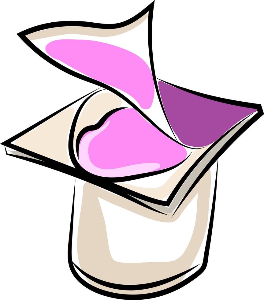 yoghurt, illustratie, vector Aan wit achtergrond.