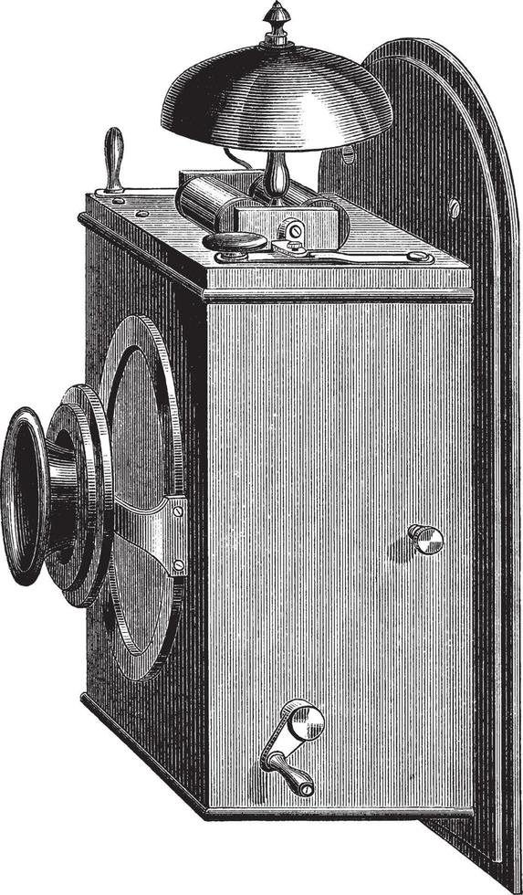 chemisch telefoon, wijnoogst illustratie. vector