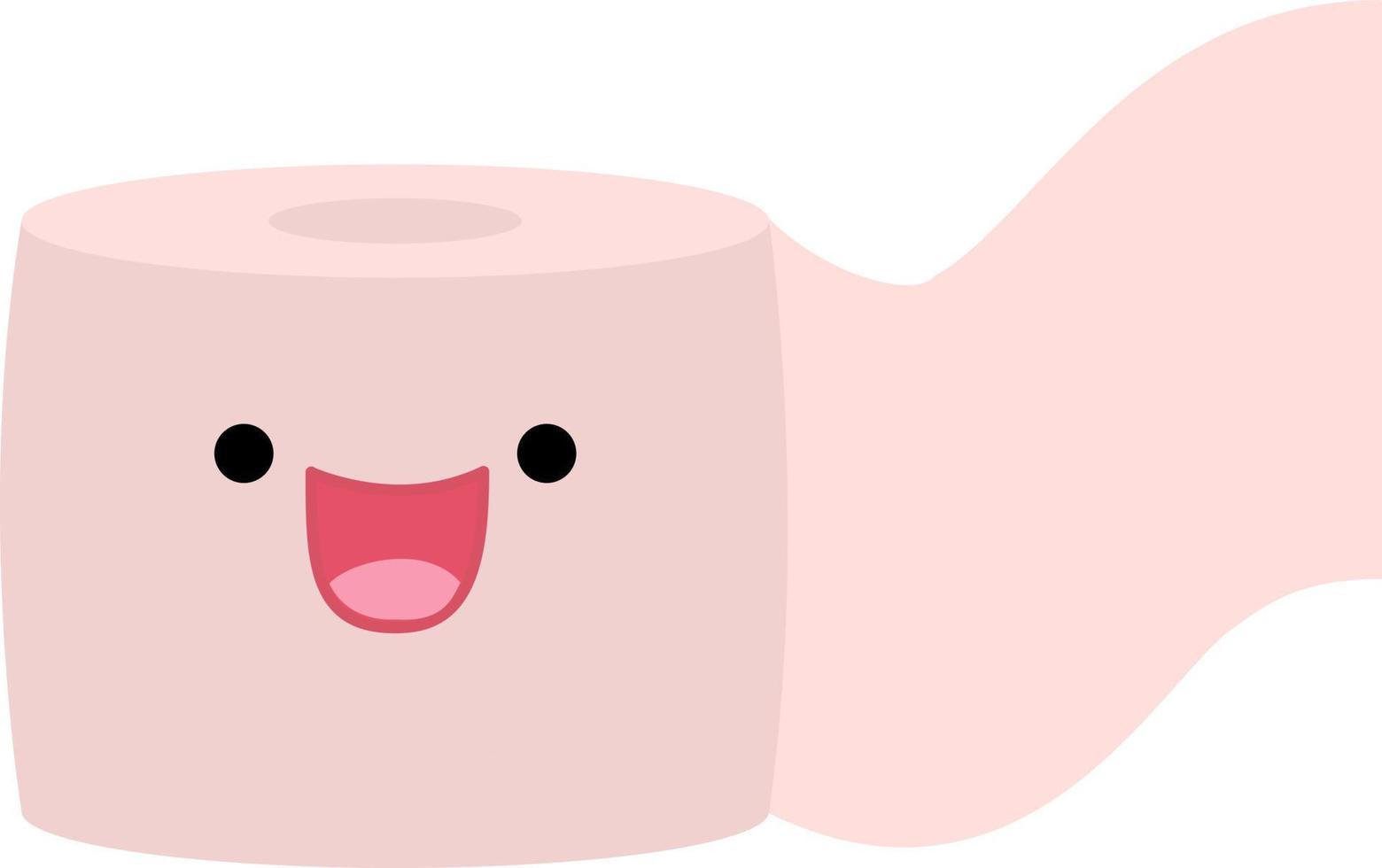 roze toilet papier, illustratie, vector Aan wit achtergrond.