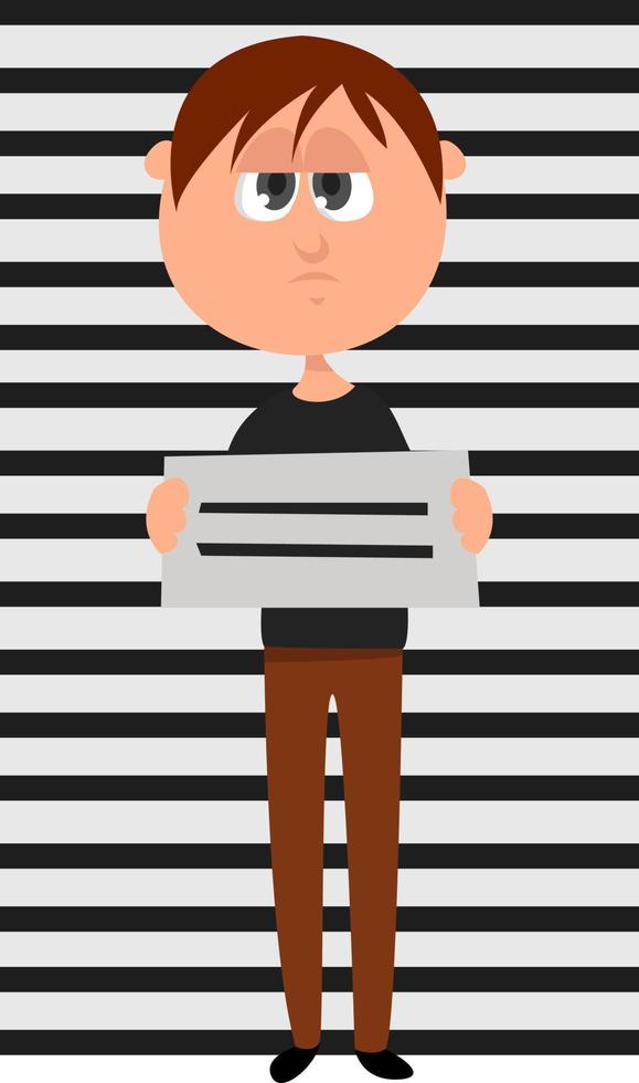 crimineel jongen, illustratie, vector Aan wit achtergrond