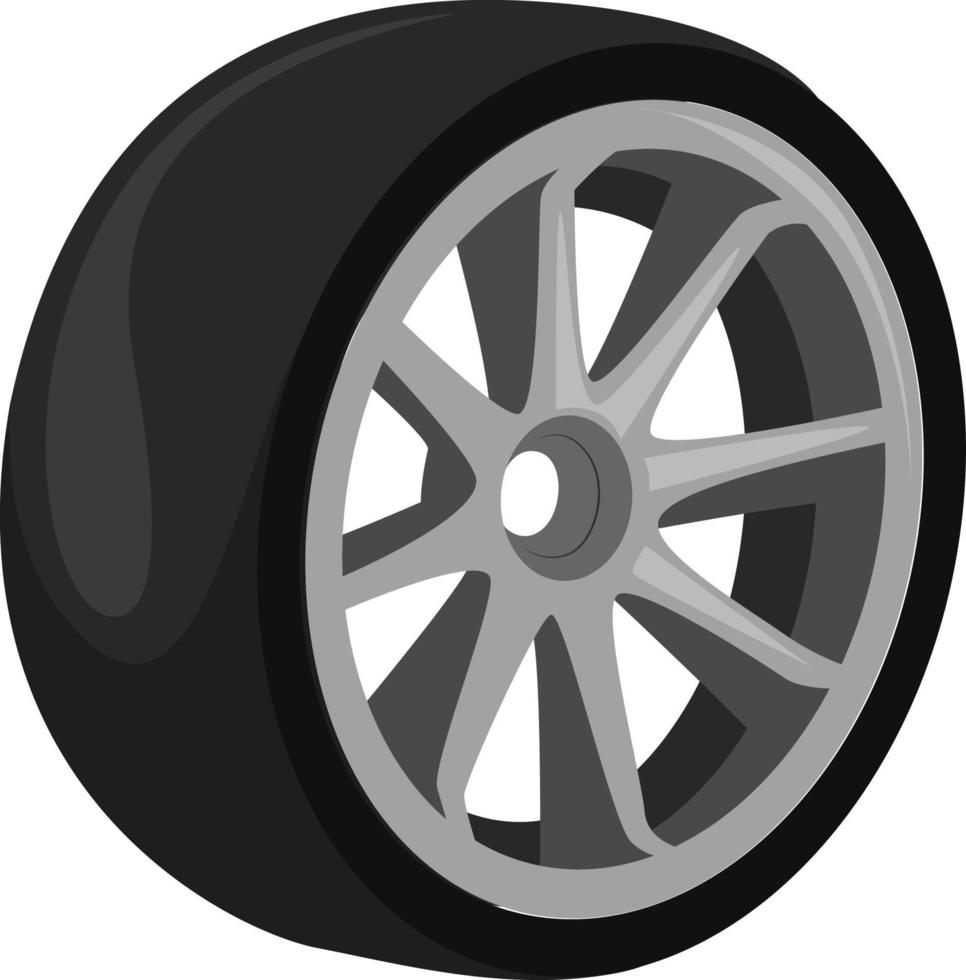 auto wiel, illustratie, vector Aan wit achtergrond.