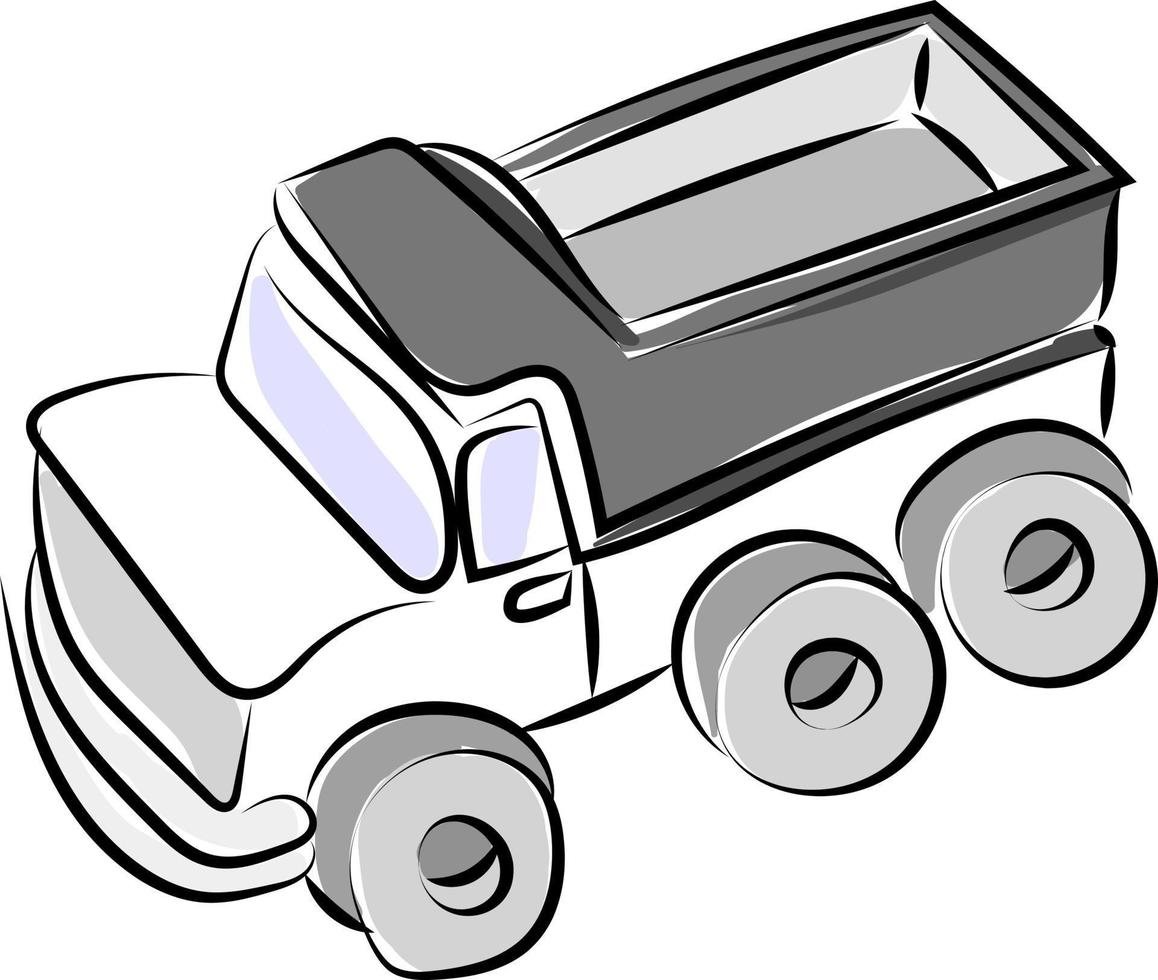 vrachtauto tekening, illustratie, vector Aan wit achtergrond.