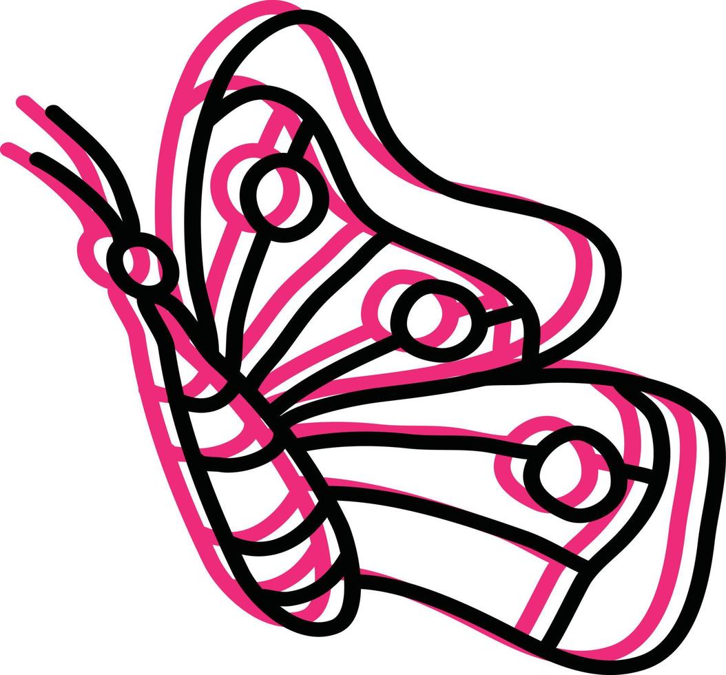 roze voorjaar vlinder, illustratie, vector Aan een wit achtergrond