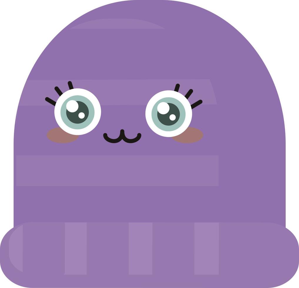 Purper schattig hoed, illustratie, vector Aan wit achtergrond.