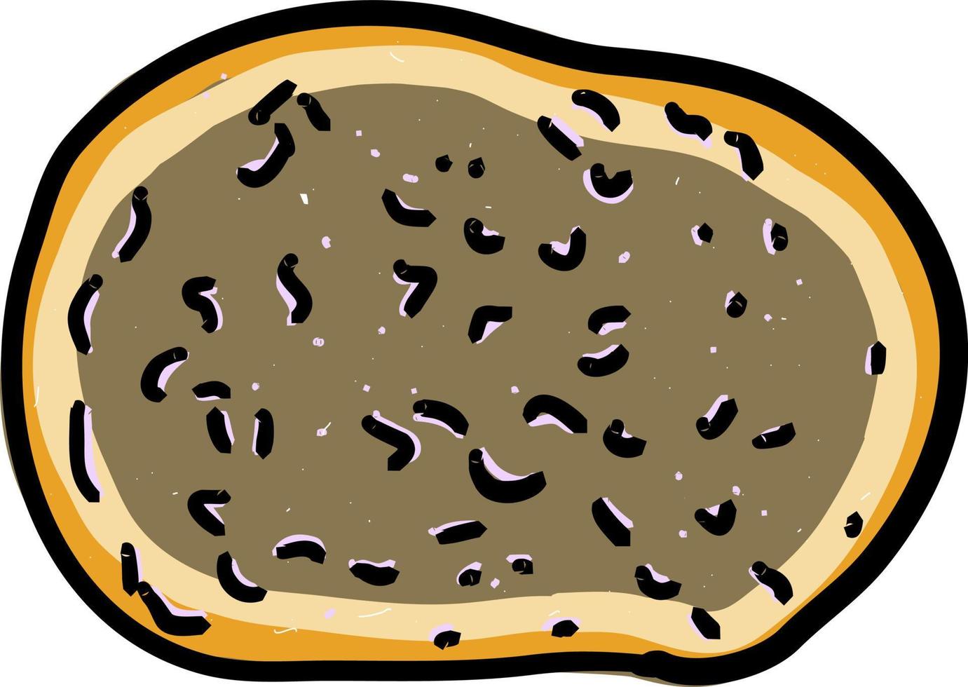 bruin aardappel tekening, illustratie, vector Aan wit achtergrond.