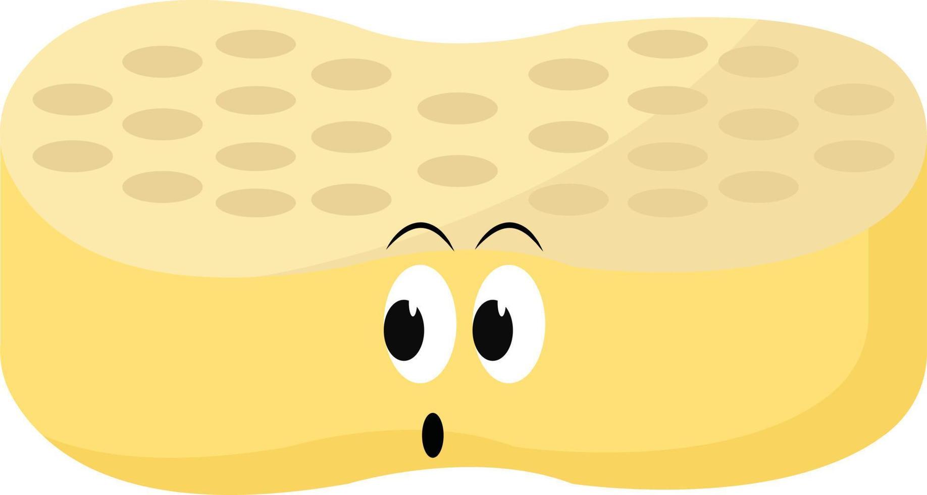 geel spons, illustratie, vector Aan wit achtergrond