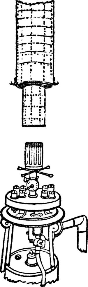 kolen gas, wijnoogst illustratie. vector